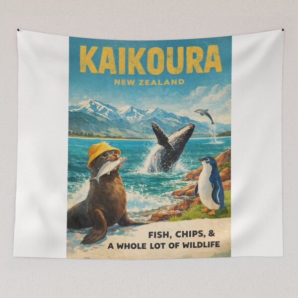 Item preview, Kaikoura New Zealand South Island Coastline with Kaikoura Ranges and Pacific Ocean Marine Wildlife Coast designed and sold by Places On Earth.