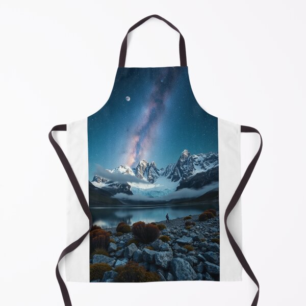 Item preview, Milky Way Galaxy Over Snowy Mountain Peak designed and sold by Vida e Arte.