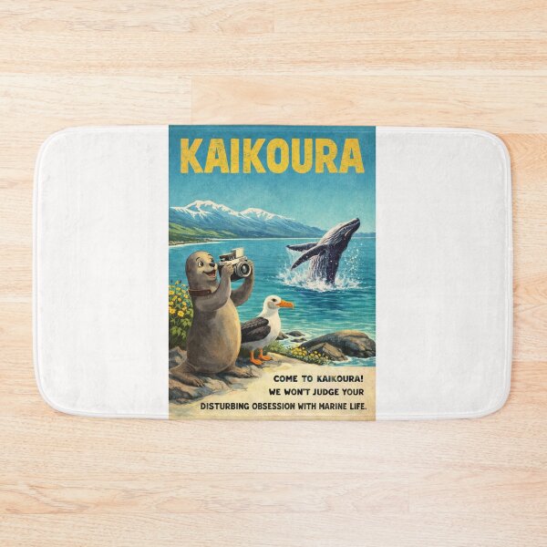 Item preview, Kaikoura New Zealand Pacific Ocean Coast Beneath the Kaikoura Ranges with Kaikoura Peninsula Marine Wildlife designed and sold by Places On Earth.
