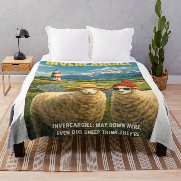 Item preview, Invercargill Southland New Zealand Southern City Landscape with Southland Plains and South Island Coast designed and sold by Places On Earth.