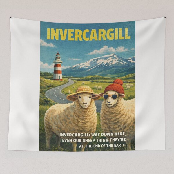 Item preview, Invercargill Southland New Zealand Southern City Landscape with Southland Plains and South Island Coast designed and sold by Places On Earth.