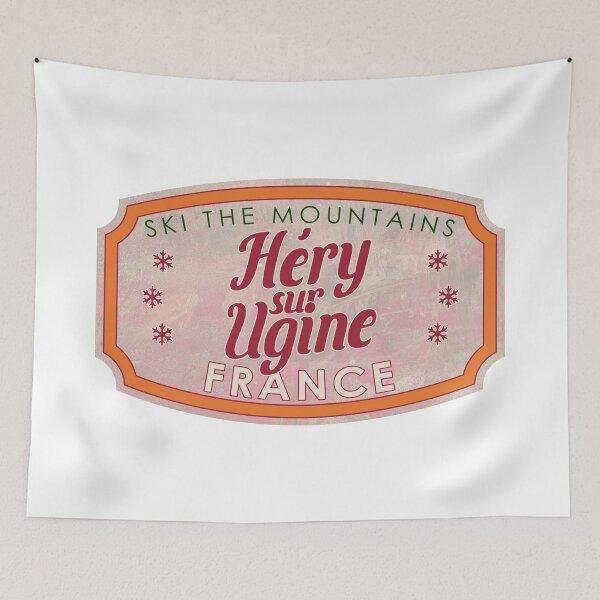 Item preview, Héry-sur-Ugine, France, Ski, textured skiing badge designed and sold by Wanderful-roads.