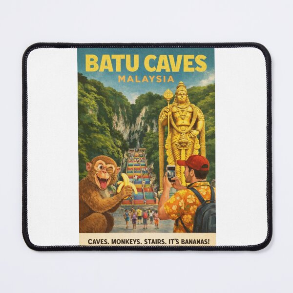 Item preview, Batu Caves Malaysia Rainbow Stairs and Lord Murugan Statue Monkey Banana Travel designed and sold by Places On Earth.