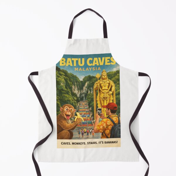 Item preview, Batu Caves Malaysia Rainbow Stairs and Lord Murugan Statue Monkey Banana Travel designed and sold by Places On Earth.