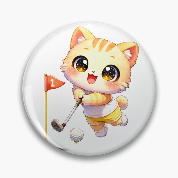 Item preview, Kawaii Kitten Playing Golf. designed and sold by Lylysun.