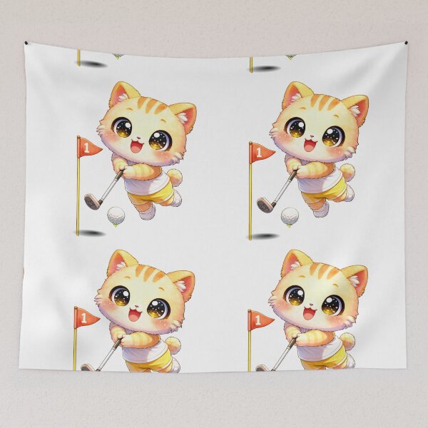 Item preview, Kawaii Kitten Playing Golf. designed and sold by Lylysun.