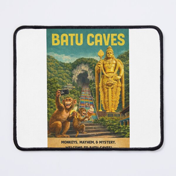 Item preview, Batu Caves Malaysia Selfie Monkeys at Lord Murugan Statue Rainbow Stairs Travel designed and sold by Places On Earth.