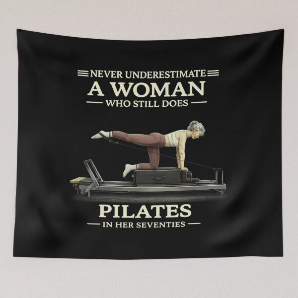 Item preview, Never Underestimate A Woman Who Still Does Pilates in 70s designed and sold by tigersLove.