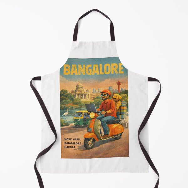 Item preview, Bangalore India Digital Nomad Scooter Scene with Vidhana Soudha and Bengaluru Tech City Skyline designed and sold by Places On Earth.