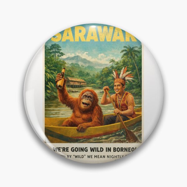 Item preview, Sarawak Borneo River Canoe with Orangutan and Dayak Culture Jungle Travel designed and sold by Places On Earth.