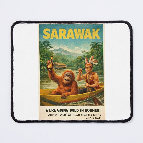 Item preview, Sarawak Borneo River Canoe with Orangutan and Dayak Culture Jungle Travel designed and sold by Places On Earth.