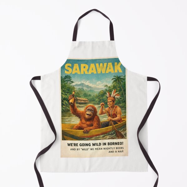 Item preview, Sarawak Borneo River Canoe with Orangutan and Dayak Culture Jungle Travel designed and sold by Places On Earth.