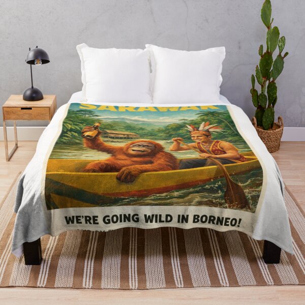 Item preview, Sarawak Borneo River Canoe with Orangutan and Dayak Culture Jungle Travel designed and sold by Places On Earth.
