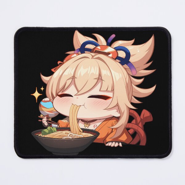 Item preview, Yoimiya Genshin Impact Sunny Kawaii Ramen Chibi Slurp Energy designed and sold by mildaclairmo.