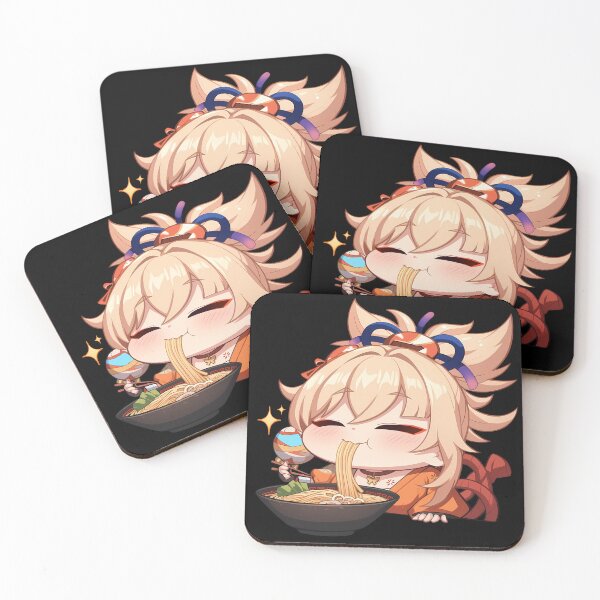 Item preview, Yoimiya Genshin Impact Sunny Kawaii Ramen Chibi Slurp Energy designed and sold by mildaclairmo.