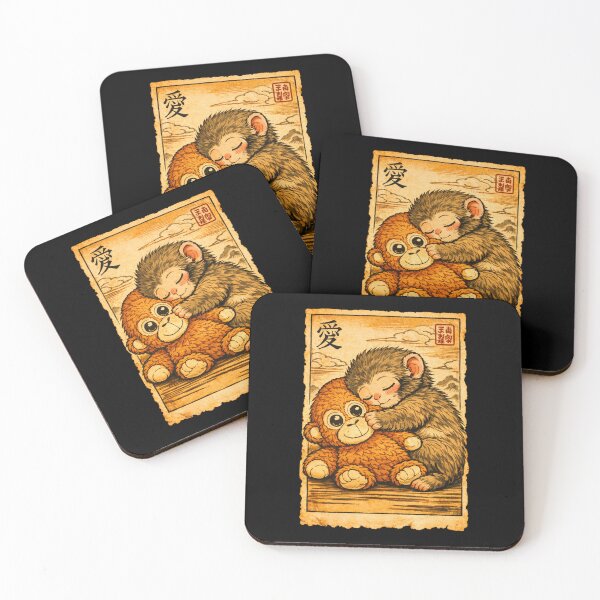 Item preview, Monkey Team Punch Meme Japanese Ukiyo-e Retro designed and sold by tigersLove.
