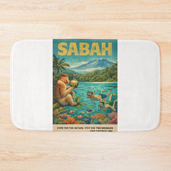 Item preview, Sabah Borneo Snorkeling Adventure with Coral Reef Sea Turtle and Tropical Island Landscape designed and sold by Places On Earth.