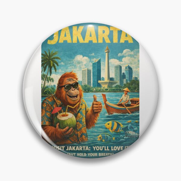 Item preview, Jakarta Indonesia National Monument Monas Skyline and Jakarta Bay Waterfront Scene with Kepulauan Seribu and Java Sea designed and sold by Places On Earth.