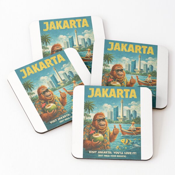 Item preview, Jakarta Indonesia National Monument Monas Skyline and Jakarta Bay Waterfront Scene with Kepulauan Seribu and Java Sea designed and sold by Places On Earth.