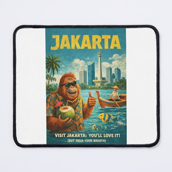 Item preview, Jakarta Indonesia National Monument Monas Skyline and Jakarta Bay Waterfront Scene with Kepulauan Seribu and Java Sea designed and sold by Places On Earth.