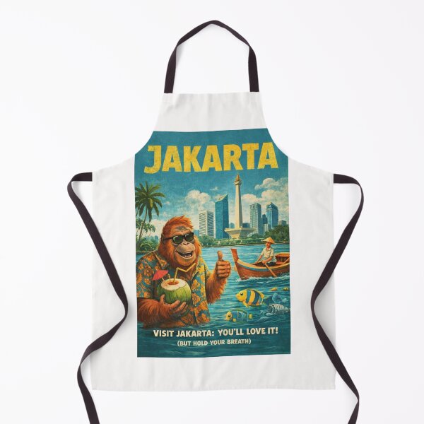 Item preview, Jakarta Indonesia National Monument Monas Skyline and Jakarta Bay Waterfront Scene with Kepulauan Seribu and Java Sea designed and sold by Places On Earth.
