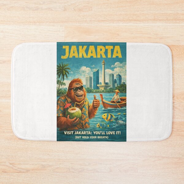 Item preview, Jakarta Indonesia National Monument Monas Skyline and Jakarta Bay Waterfront Scene with Kepulauan Seribu and Java Sea designed and sold by Places On Earth.