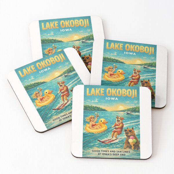 Item preview, Lake Okoboji Iowa West Okoboji Lake Summer Watersports Scene with Arnolds Park and Iowa Great Lakes designed and sold by Places On Earth.
