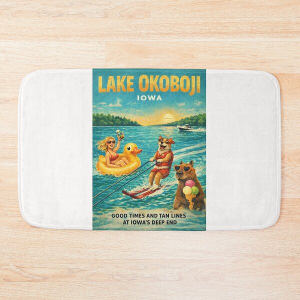 Item preview, Lake Okoboji Iowa West Okoboji Lake Summer Watersports Scene with Arnolds Park and Iowa Great Lakes designed and sold by Places On Earth.
