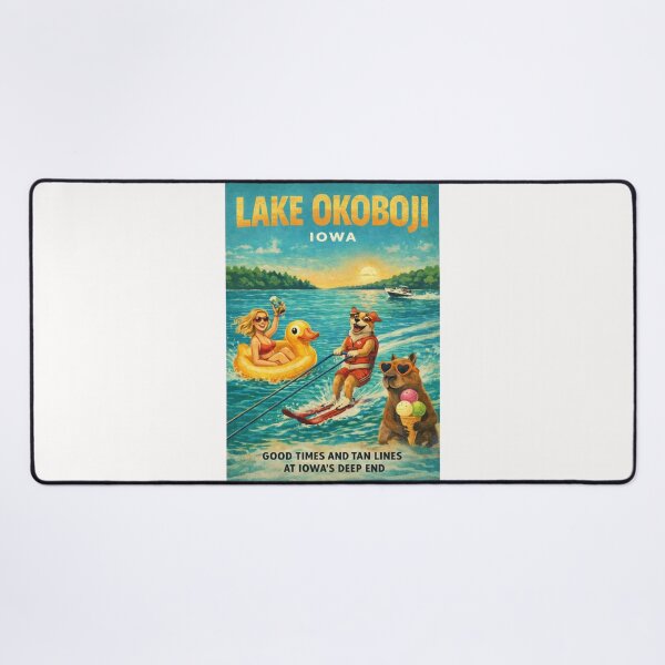Item preview, Lake Okoboji Iowa West Okoboji Lake Summer Watersports Scene with Arnolds Park and Iowa Great Lakes designed and sold by Places On Earth.