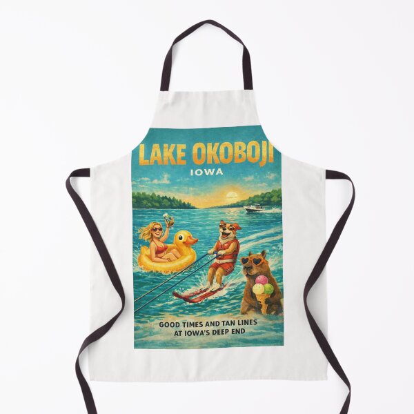 Item preview, Lake Okoboji Iowa West Okoboji Lake Summer Watersports Scene with Arnolds Park and Iowa Great Lakes designed and sold by Places On Earth.
