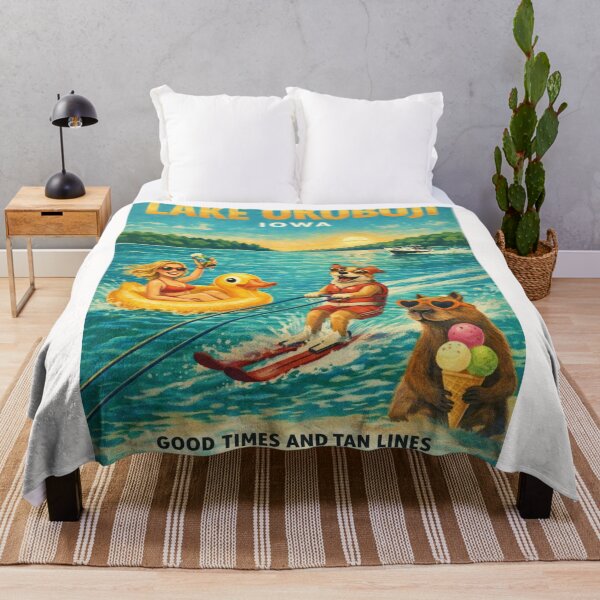 Item preview, Lake Okoboji Iowa West Okoboji Lake Summer Watersports Scene with Arnolds Park and Iowa Great Lakes designed and sold by Places On Earth.