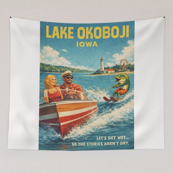 Item preview, Lake Okoboji Iowa West Okoboji Lake Lighthouse and Arnolds Park Waterfront in the Iowa Great Lakes Region designed and sold by Places On Earth.