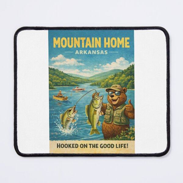 Item preview, Mountain Home Arkansas Lake Norfork and Bull Shoals Lake Fishing Landscape in the Ozark Mountains designed and sold by Places On Earth.