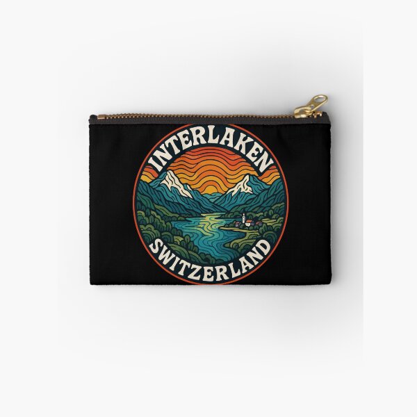 Item preview, Interlaken City Switzerland Landscape Retro Trippy Travel designed and sold by TomFrontierArt.