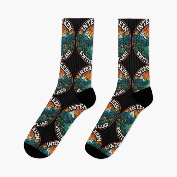 Item preview, Interlaken City Switzerland Landscape Retro Trippy Travel designed and sold by TomFrontierArt.