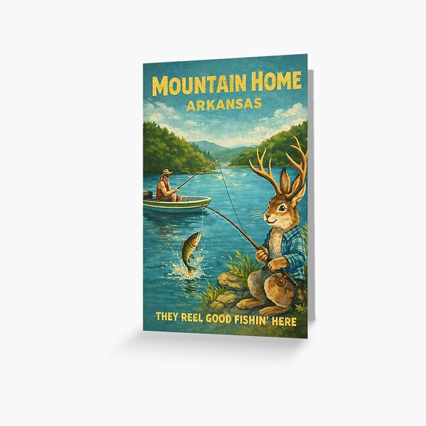 Mountain Home Arkansas White River Valley Fishing Landscape near Lake Norfork and Bull Shoals Lake in the Arkansas Ozarks Greeting Card