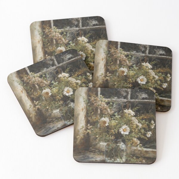 Item preview, Vintage Wildflowers in Glass Jar Window Painting designed and sold by Sergey Sedunov.