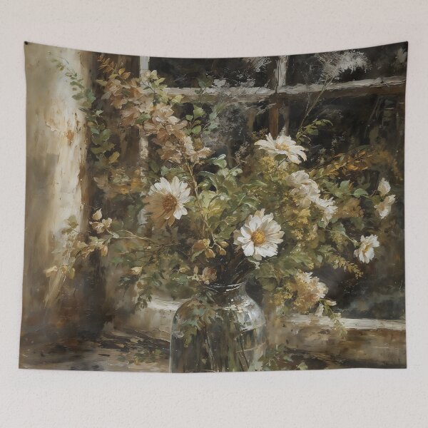 Item preview, Vintage Wildflowers in Glass Jar Window Painting designed and sold by Sergey Sedunov.