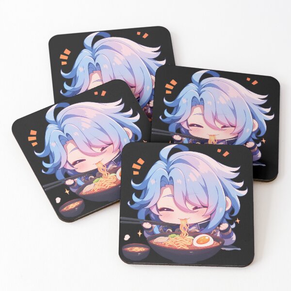 Item preview, Kamisato Ayato Genshin Impact Chibi Kawaii Ramen Noodles Calm Feast designed and sold by mildaclairmo.