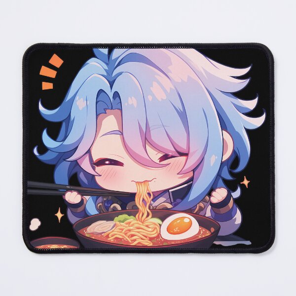 Item preview, Kamisato Ayato Genshin Impact Chibi Kawaii Ramen Noodles Calm Feast designed and sold by mildaclairmo.