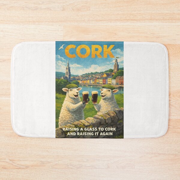 Item preview, Cork Ireland River Lee Waterfront and Colorful Cork City Skyline with St Anne Shandon and St Fin Barre Cathedral designed and sold by Places On Earth.