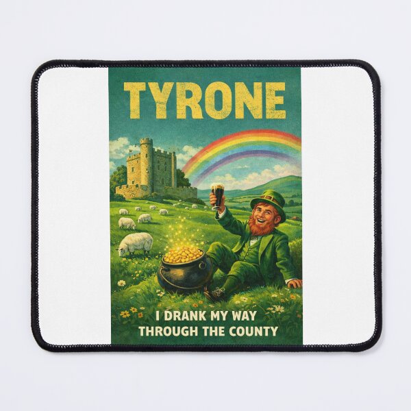 Item preview, Tyrone Northern Ireland Green Countryside with Historic Castle and Rainbow across the Hills of County Tyrone designed and sold by Places On Earth.