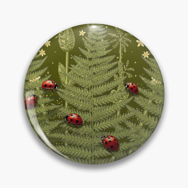 Item preview, Red Ladybugs in a Microcosm of Green Leaves designed and sold by M-Y-A-R-T-.