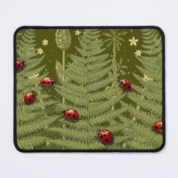 Item preview, Red Ladybugs in a Microcosm of Green Leaves designed and sold by M-Y-A-R-T-.