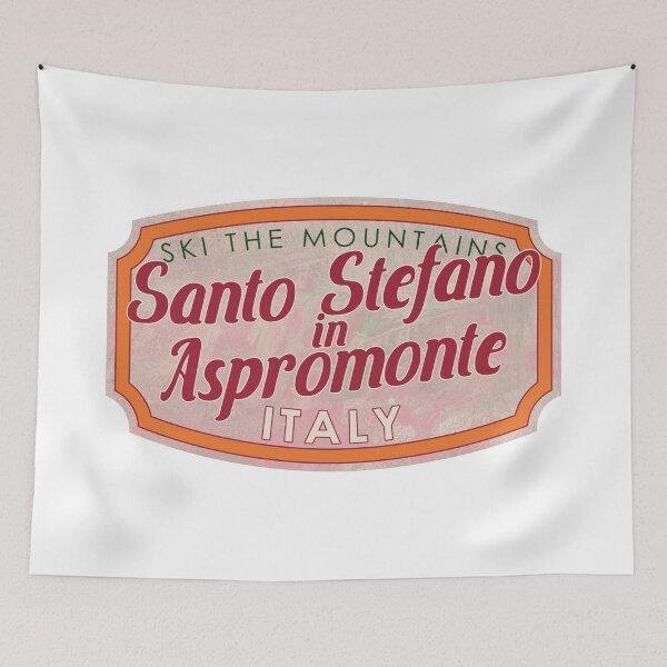 Item preview, Santo Stefano in Aspromonte, Italy, Calabria, Ski, textured skiing badge designed and sold by Wanderful-roads.