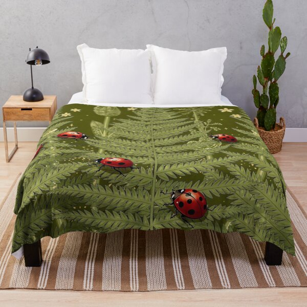Item preview, Red Ladybugs in a Microcosm of Green Leaves designed and sold by M-Y-A-R-T-.