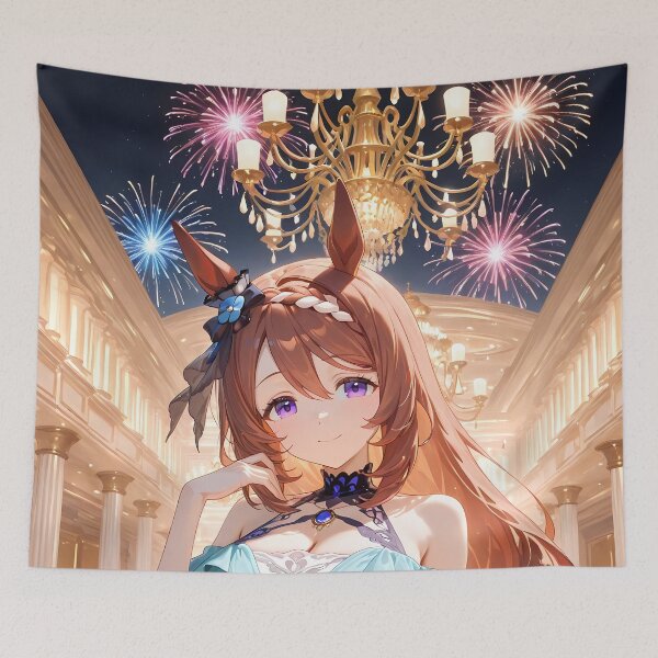Item preview, Super Creek Uma Musume Blue Gown Grand Hall Fireworks Glow designed and sold by Tokyonomad.