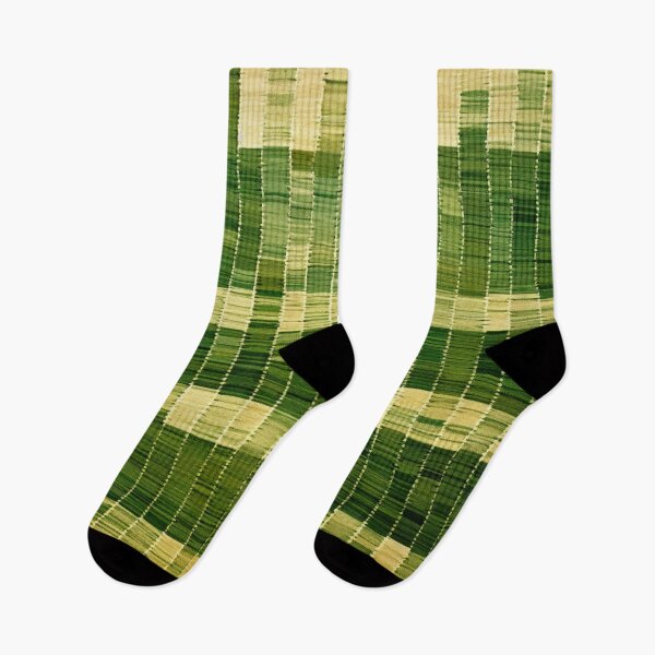 Item preview, Moroccan Handmade Carpet with Green Vertical Striped Pattern designed and sold by GrinGalore.