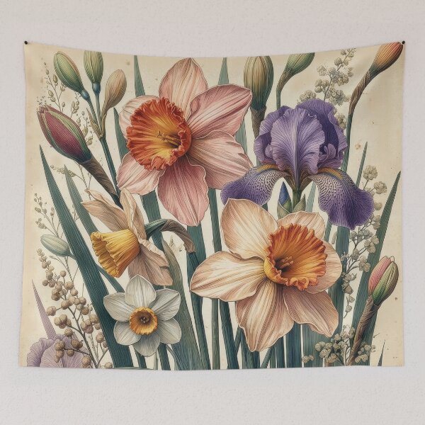 Item preview, Vintage Narcissus and Iris Botanical Illustration designed and sold by Rutvain.
