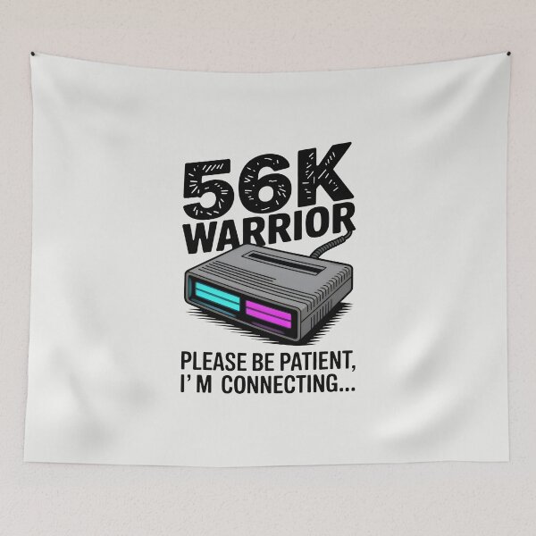 Item preview, 56K Warrior Vintage Modem Dial Up Internet designed and sold by SplashTastic.